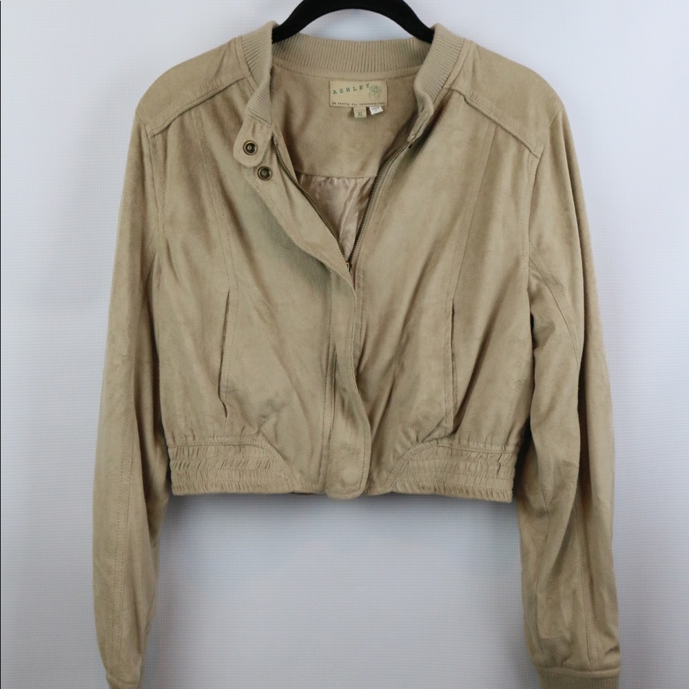 Boutique Faux-Suede Bomber Jacket